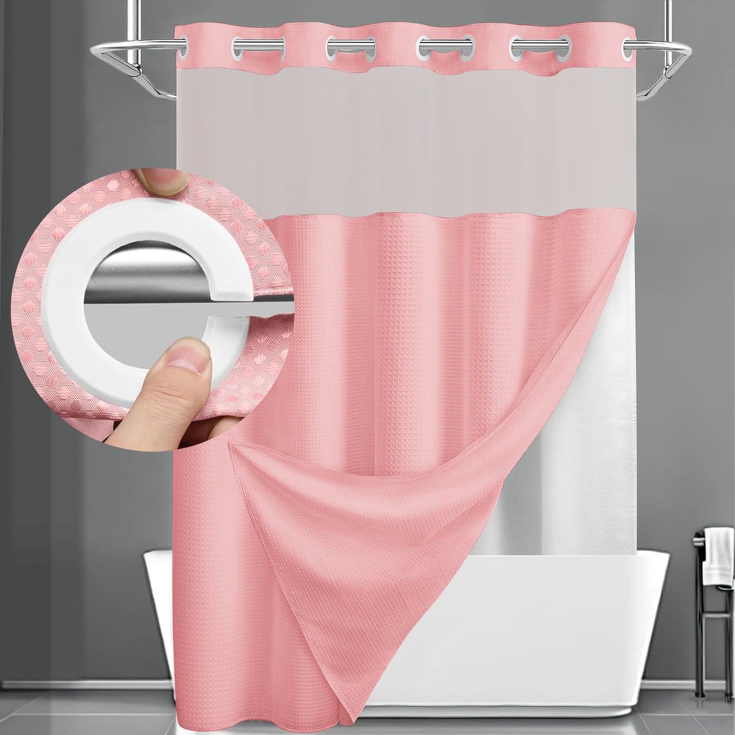SnapLux™  Waterproof Shower Curtain – Easy Clean, Fast Dry, Mold Resistant Bathroom Curtain