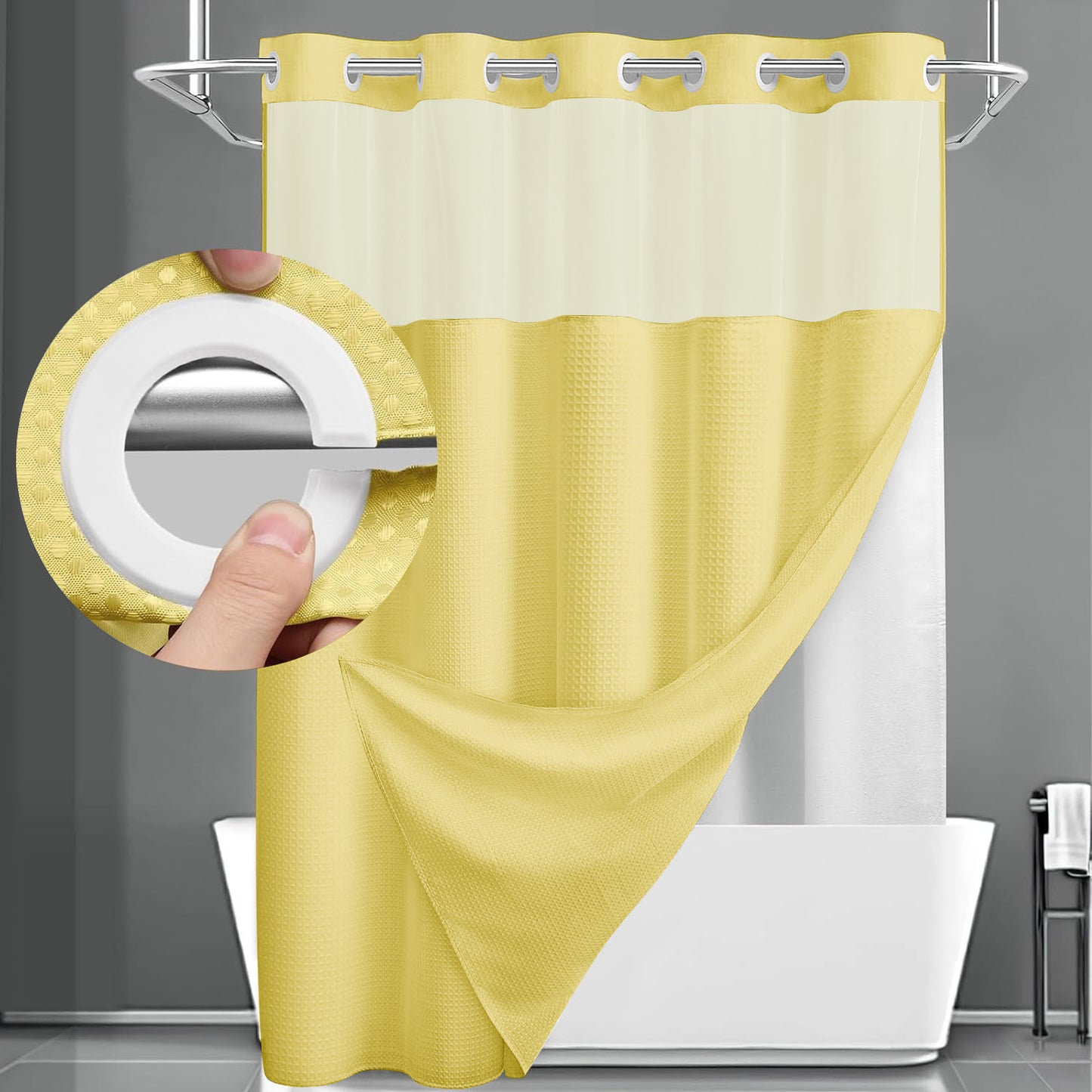 SnapLux™  Waterproof Shower Curtain – Easy Clean, Fast Dry, Mold Resistant Bathroom Curtain